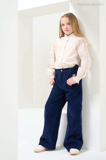 Angel & Rocket Blue Sinead Wide Leg Cord Trousers Cotton (N37159) | £26 - £30