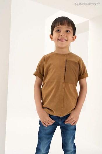 Angel & Rocket Gabriel Nylon Pocket Brown T-Shirt (N37163) | £13 - £17