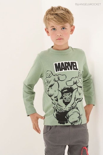 Angel & Rocket Green Marvel Long Sleeve T-Shirt (N37165) | £19 - £23