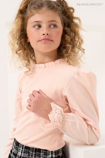 Angel & Rocket Pink Gia Woven Sleeve Top (N37181) | £14 - £17