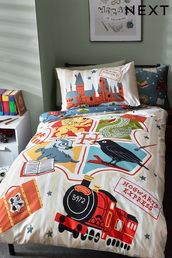 Natural Harry Potter 100% Cotton Duvet Cover and Pillowcase Set (N37287) | £29