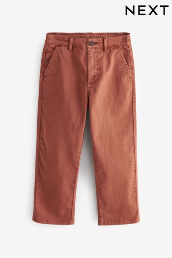 Rust Brown Washed Chino Trousers (3-16yrs) (N37304) | £12 - £17