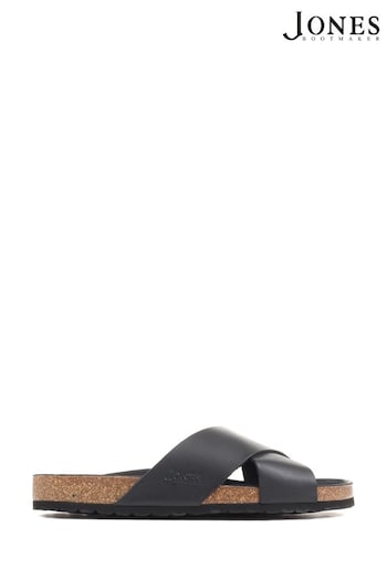 Jones Bootmaker Leather Mule Black T-stav Sandals (N37323) | £59
