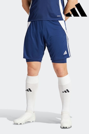 adidas Blue Tiro 24 Training 2-in-1 Shorts (N37388) | £25