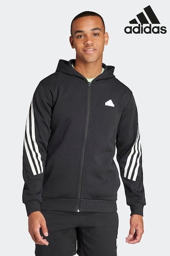 adidas Black Sportswear Future Icons 3-Stripes Full Zip Hoodie (N37390) | £60