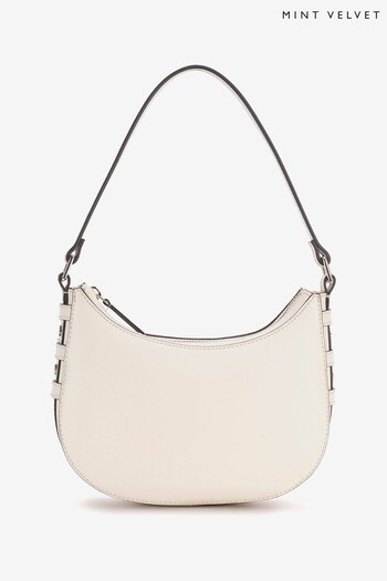 Mint Velvet Cream Leather Shoulder Bag (N37448) | £119