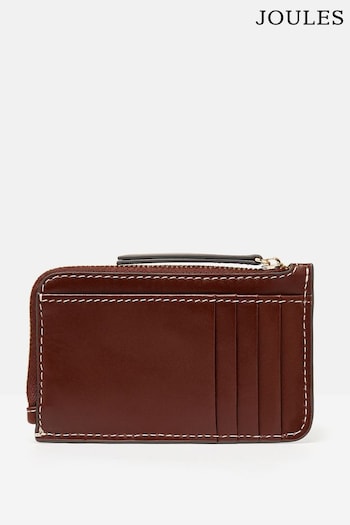 Joules Brown Leather Card Holder (N37460) | £35
