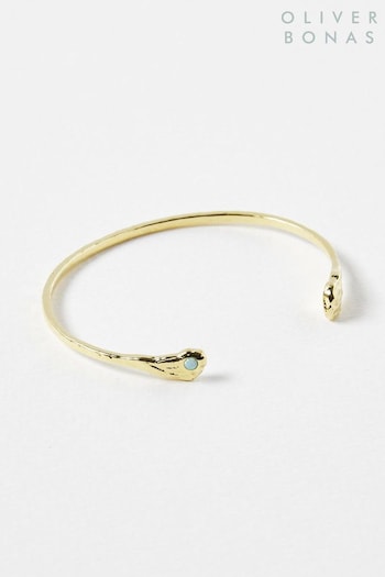 Oliver Bonas  Odoti Molten Forms Opalite Gold Plated Bangles (N37494) | £45