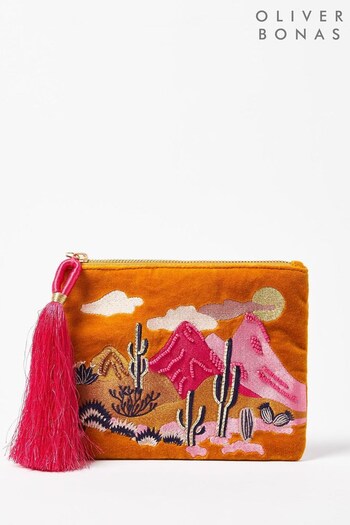 Oliver Bonas Pink & Orange Desert Sunset Pouch Bag (N37500) | £22.50