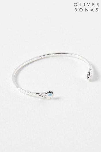 Oliver Bonas  Odoti Molten Forms Opalite Gold Plated Bangles (N37529) | £45