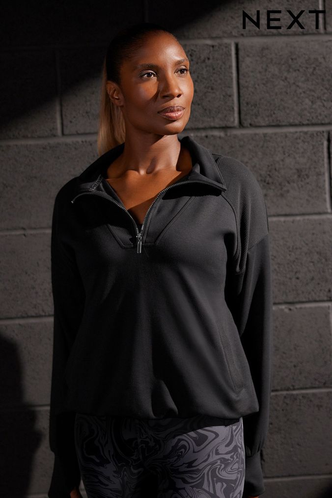 Women's black half zip on sale pullover