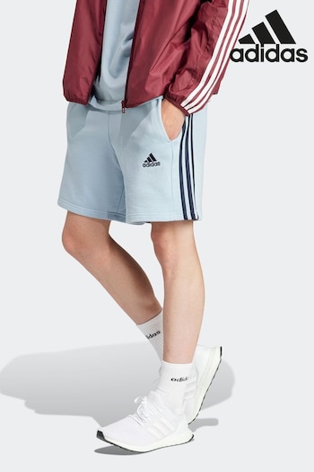 adidas Blue Sportswear Essentials French Terry 3-Stripes Shorts (N37637) | £25