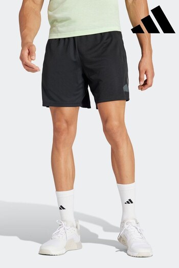 adidas Black Train Essentials Seasonal Big Logo Shorts (N37659) | £28