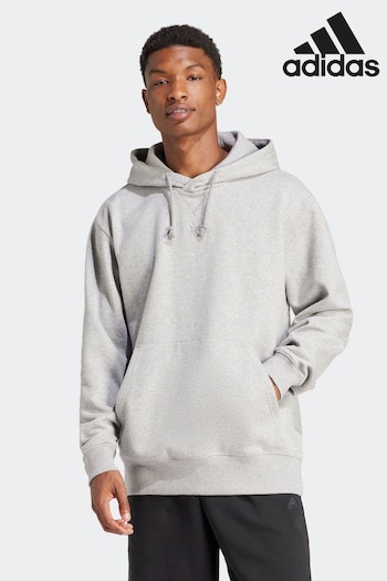 adidas Light Grey Sportswear All Szn Fleece Hoodie (N37670) | £45