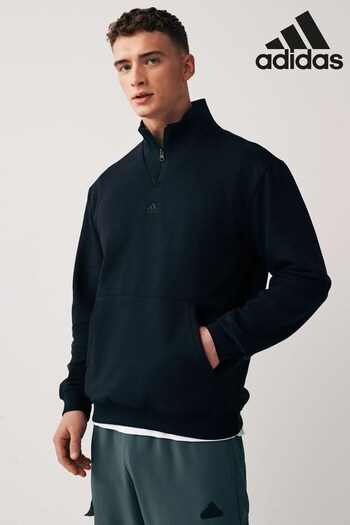 adidas Black Sportswear All Szn Fleece 1/4-Zip Sweatshirt (N37677) | £40