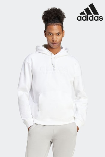 adidas White Sportswear All Szn Fleece Graphic Hoodie (N37680) | £50