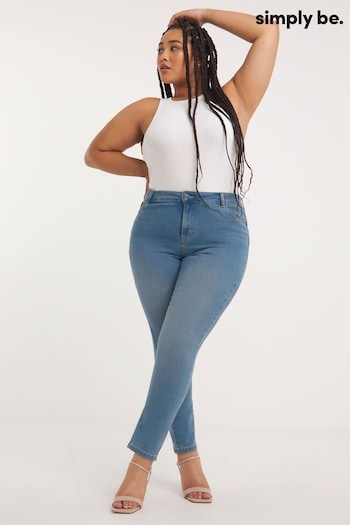 Simply Be Blue Lexi Highwaisted Super Stretch Slim Leg Jeans (N37753) | £28