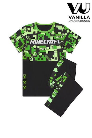 Vanilla Underground Black Kids Minecraft Short Sleeve Gaming Pyjamas (N37816) | £17