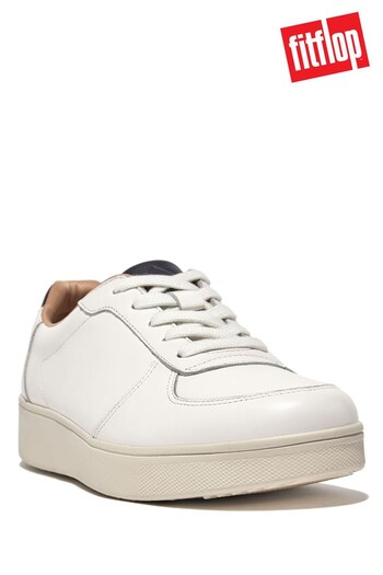 FitFlop Rally Leather Panel White Sneakers (N37850) | £100