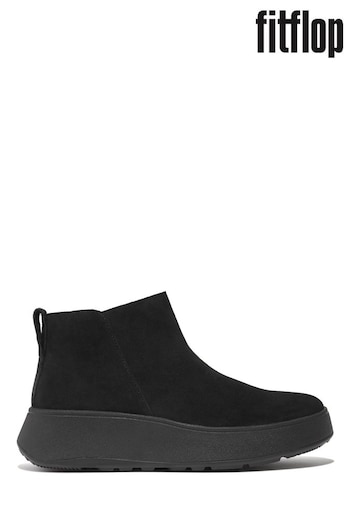 FitFlop F-Mode Suede Flatform Zip Ankle Black Boots (N37858) | £140