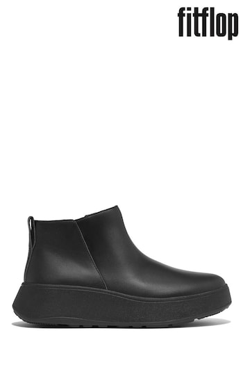 FitFlop F-Mode Leather Flatform Zip Ankle Black Boots (N37860) | £140