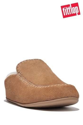 FitFlop Chrissie II Haus Crochet-Stitch Shearling Brown Slippers (N37868) | £110