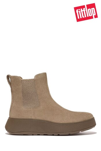 FitFlop Grey F-Mode Suede Flatform Chelsea Boots (N37872) | £150