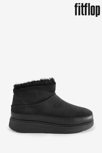 FitFlop Gen-Ff Ultra-Mini Double-Faced Shearling Black Boots (N37873) | £135
