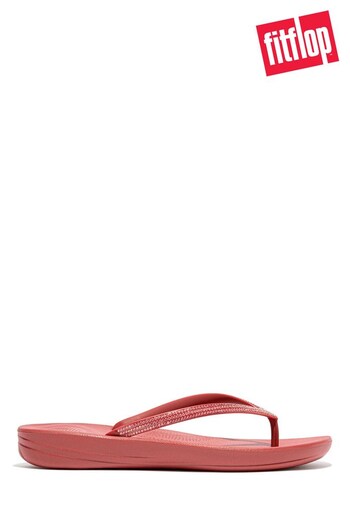 FitFlop Red Iqushion Sparkle Flip Flops (N37874) | £40
