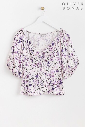 Oliver Bonas Ditsy Lilac Purple Floral Top (N37898) | £49.50