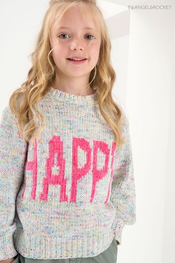 Angel & Rocket Pink Annette Happy Knitted Jumper (N37915) | £28 - £32
