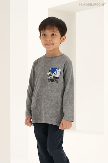 Angel & Rocket Grey Sonic Long Sleeve T-Shirt (N37922) | £19 - £23