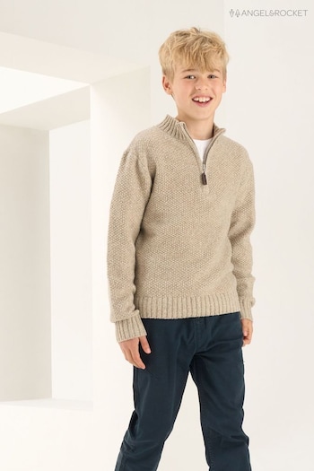 Angel & Rocket Cream Ben Funnel Knit Jumpers (N37924) | £26 - £30