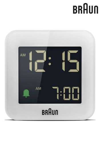 Braun Travel White Alarm Clock (N37972) | £27