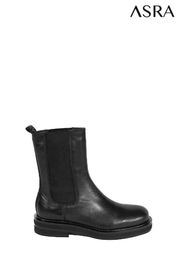ASRA London Cardam Elastic Chelsea Black Boots (N38011) | £100