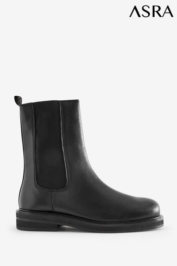 ASRA London Cardam Elastic Chelsea Black Boots (N38012) | £100