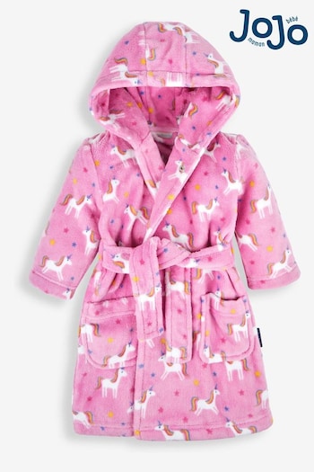 JoJo Maman Bébé Pink Girls' Unicorn Print Dressing Gown (N38013) | £24