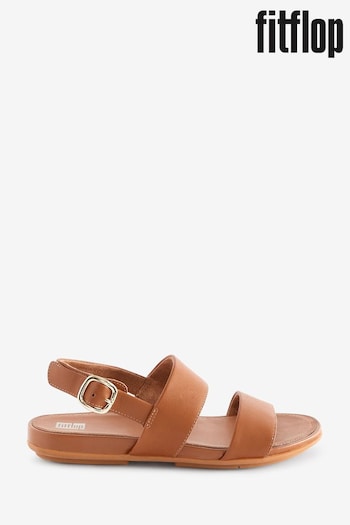 FitFlop Gracie Leather Back-Strap Brown Sandals (N38034) | £100
