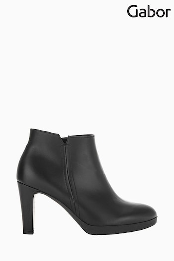 Gabor Fozzie Black Leather Ankle Boots (N38035) | £115