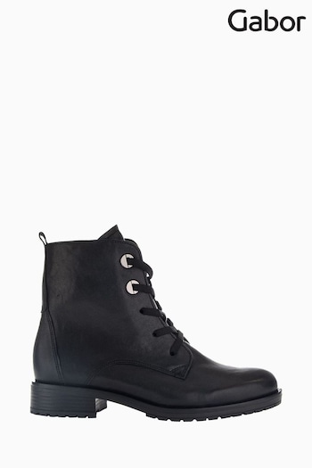 Gabor Prissie Black Leather Ankle Black Boots (N38037) | £120