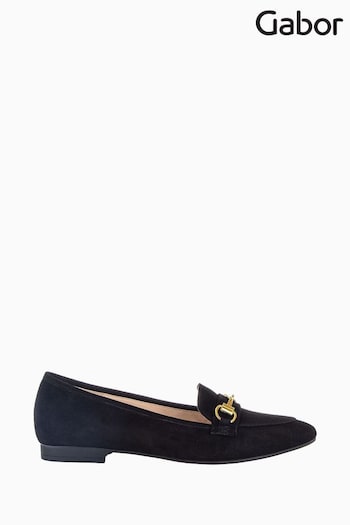 Gabor Caterham Black Suede Slip On Black Canvas Shoes (N38042) | £95