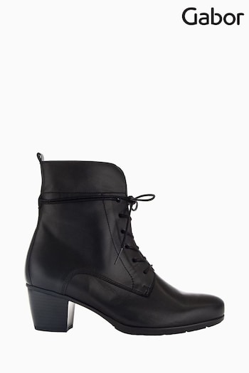 Gabor Easton Leather Ankle Black Boots (N38046) | £110