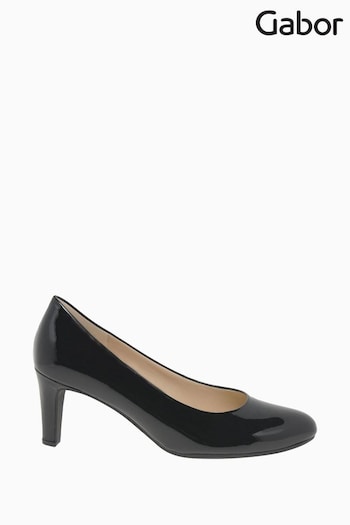 Gabor Edina Black Patent Leather Court Shoes (N38054) | £95