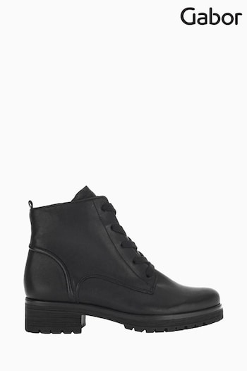 Gabor Zumba Black Leather Ankle Black Boots (N38058) | £110