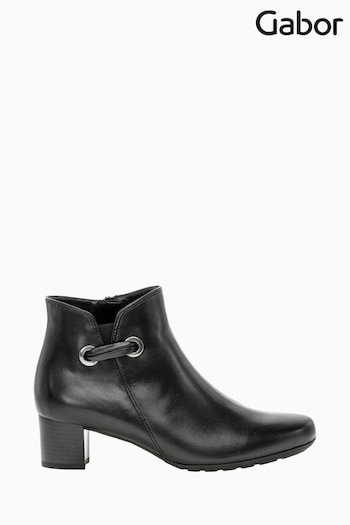 Gabor Keegan Black Leather Ankle Boots (N38063) | £105