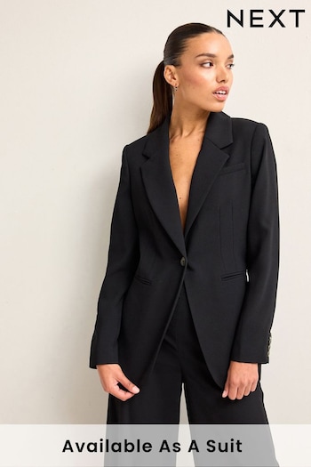 Black Tailored Crepe Single Breasted Blazer (N38084) | £67