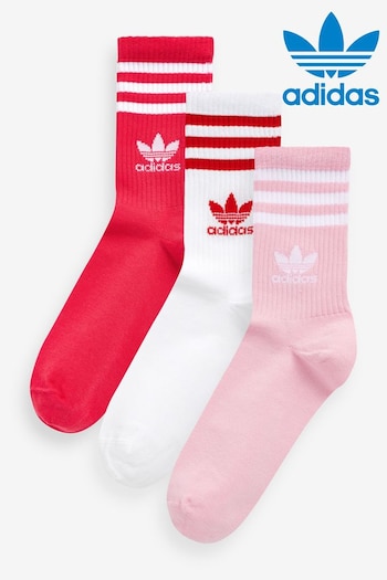 adidas soccer Originals Mid Cut Crew Socks 3 Pairs (N38103) | £12
