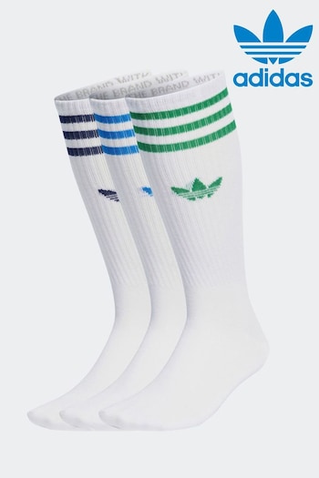 adidas Originals Solid Crew White Socks 3 Pairs (N38105) | £13