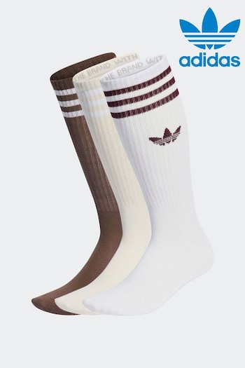 adidas Originals Solid Crew White Socks 3 Pairs (N38108) | £13