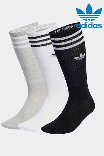 adidas Originals Solid Crew White Socks 3 Pairs (N38109) | £13